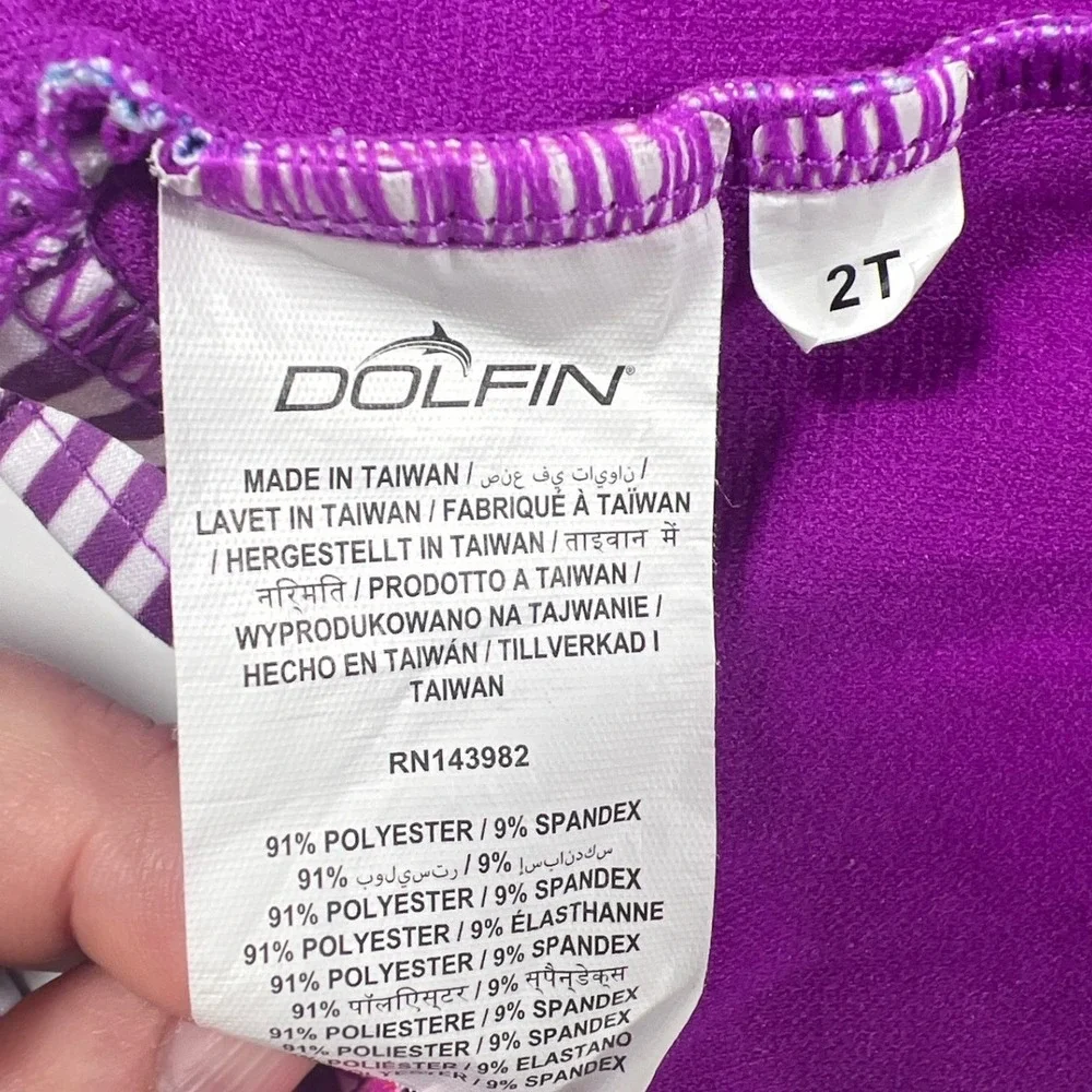 Dolfin Girls Sunshine One Piece Swimsuit 2T Pink Floral UPF 50 Beach Summer‎ EUC